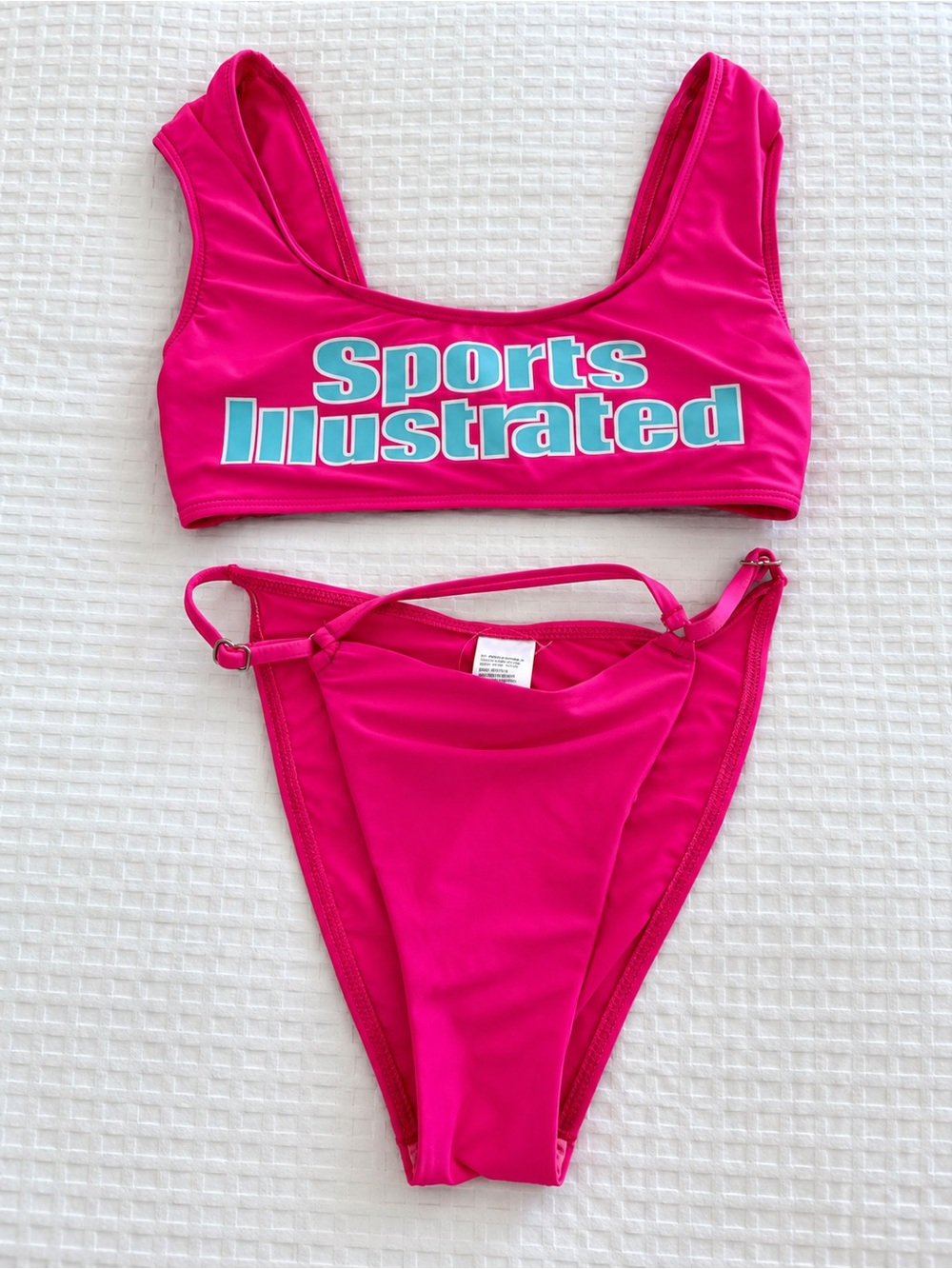 Sports Illustrated Swim Hot Pink Bikini with Teal Logo